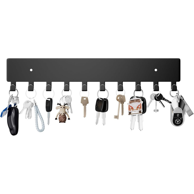 Key Holder for Wall, Key Hooks with 10 Hooks, Wall Mounted Key Holder for Hallway