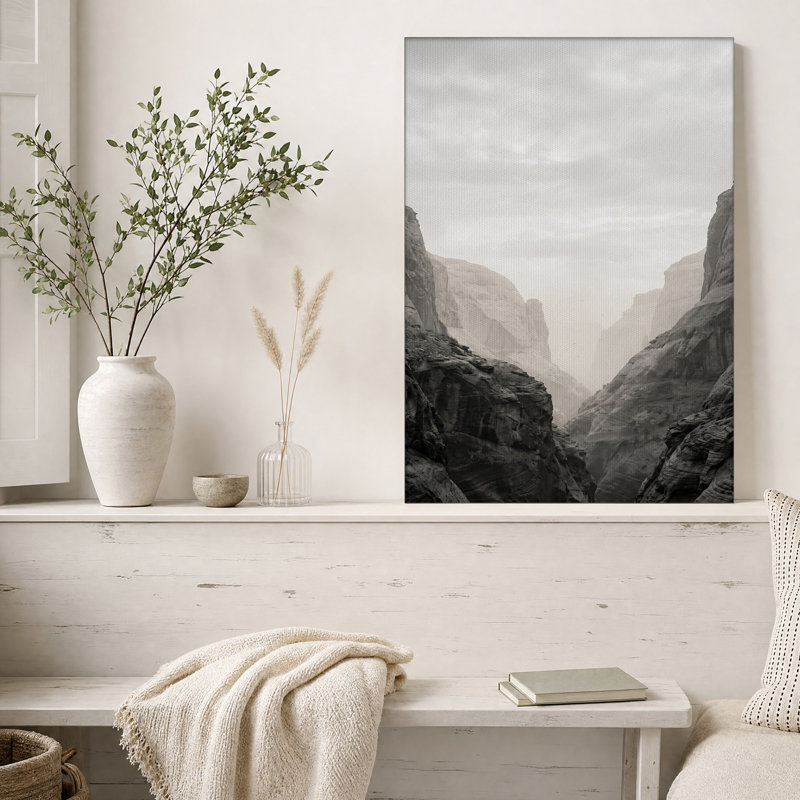 Murs du canyon Misty en toile noire et blanche, H 30 po x l 20 po