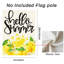 Drapeau de jardin à motif floral Hello Summer