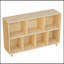 Bibliothèque en bois à 2 niveaux avec rangement à 7 cubes pour le bureau à domicile et l'organisation du salon
