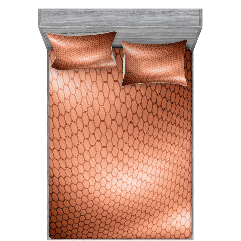 Microfiber Geometric Sheet Set, Full Sheet Set with Fitted Sheet