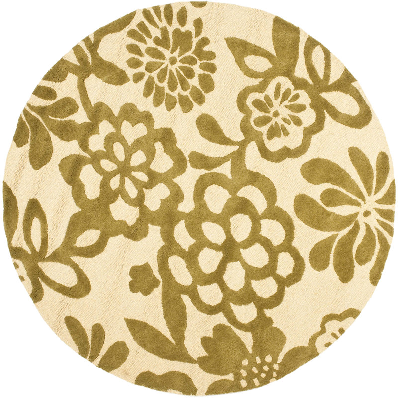 Soho Hand Tufted Wool Floral Rug, Round 6'