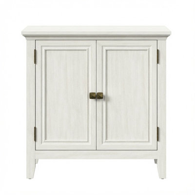 Buffet bohémien grisâtre à 2 portes, buffet en bois d'ingénierie avec tablettes réglables, crédence à fermeture magnétique en métal bronze antique