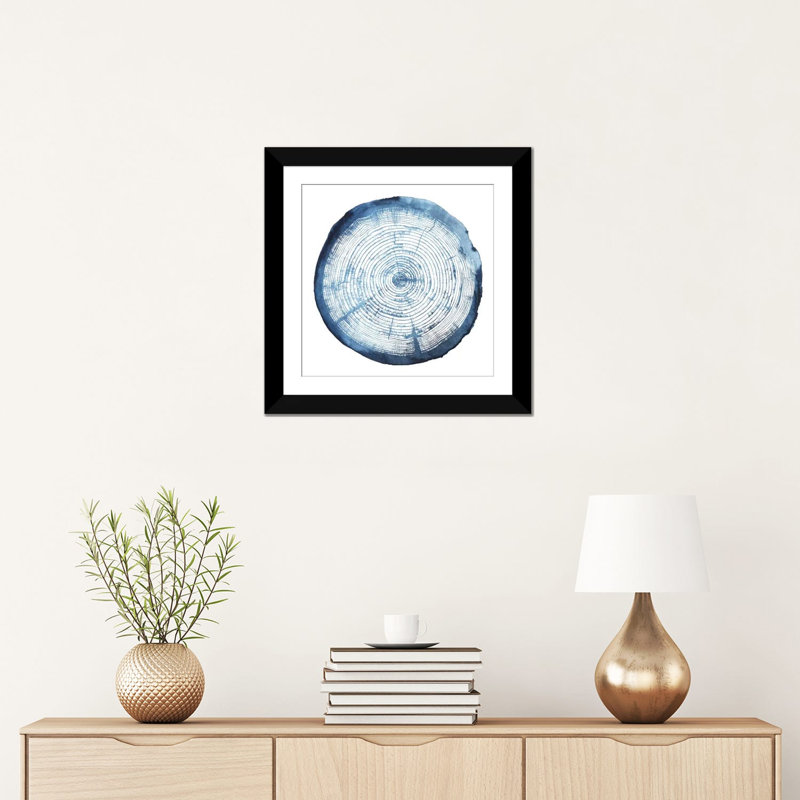 « tree ring overlay i », impression sur toile, Papier d'art encadré noir, Blanc, H 16 po x l 16 po x P 1 po