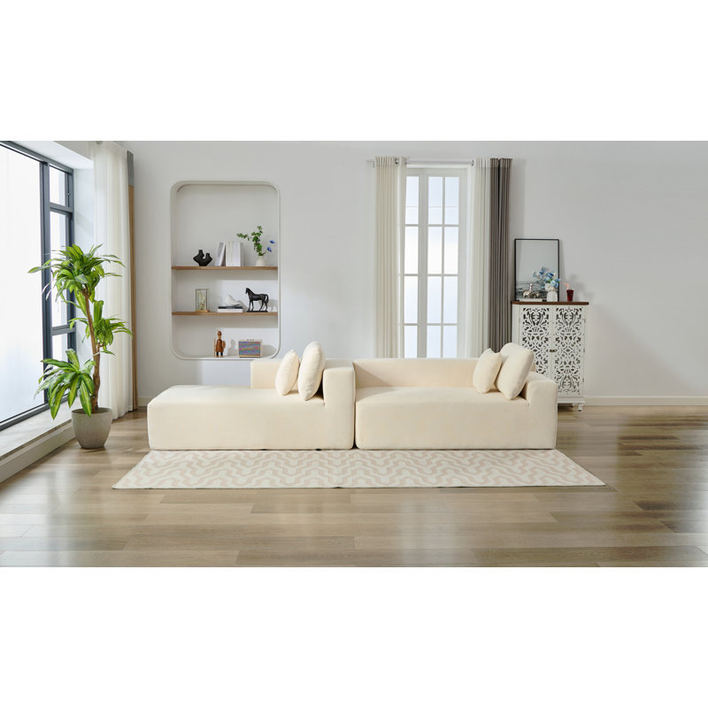 Canapé modulaire Homey Relaxation, Chenille beige