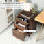 Armoire de bureau, 3 tiroirs, grain de bois brun, mobilier au design pratique, roulettes de tiroir, aspect grain