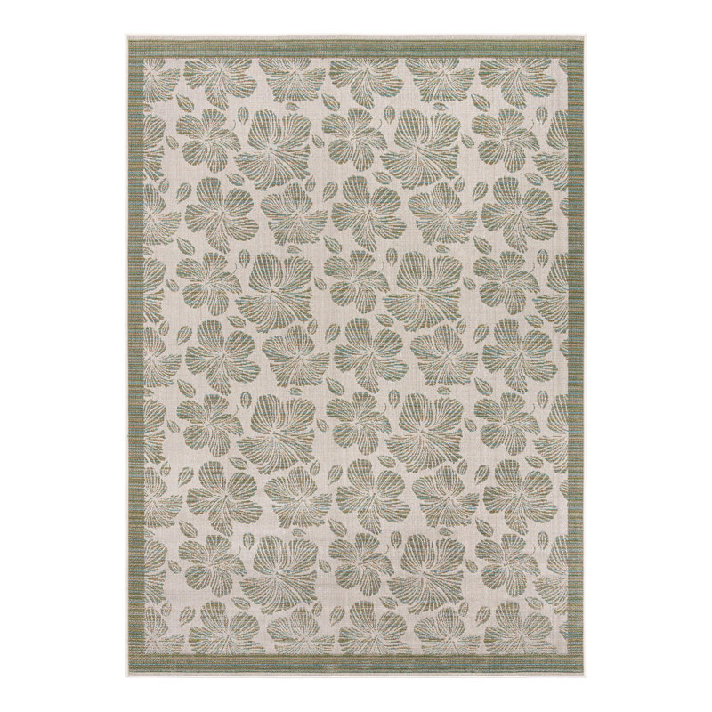 Floral Indoor / Outdoor Rug, Rectangle 9' x 12'