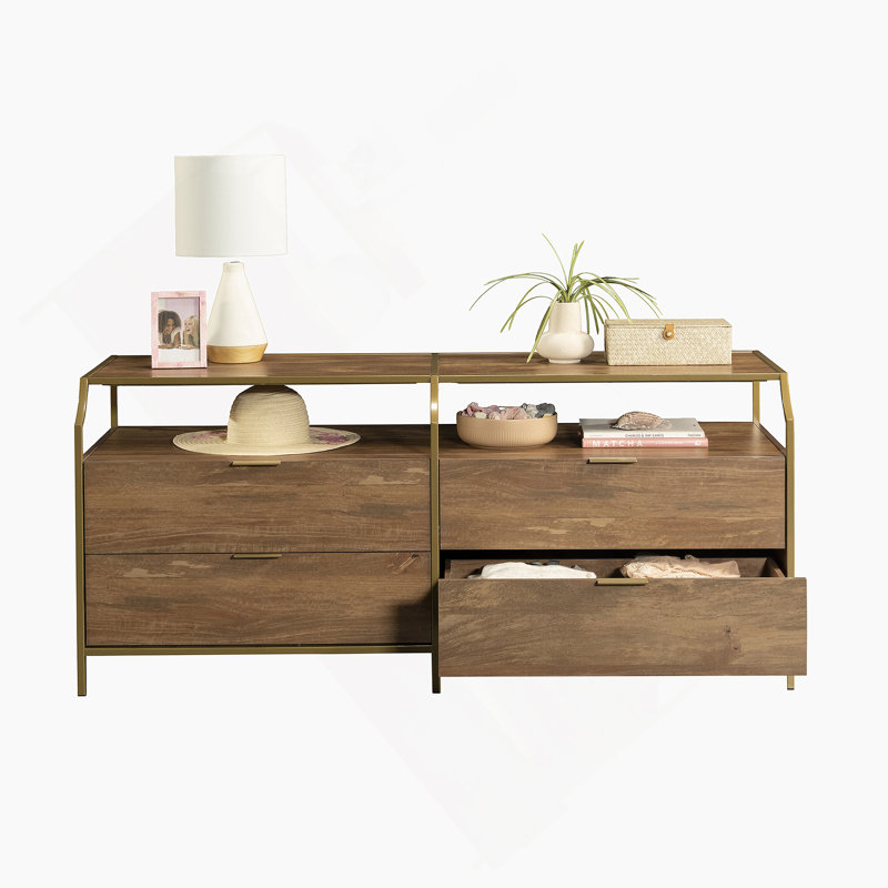 Commode avec tablette ouverte et quatre tiroirs
