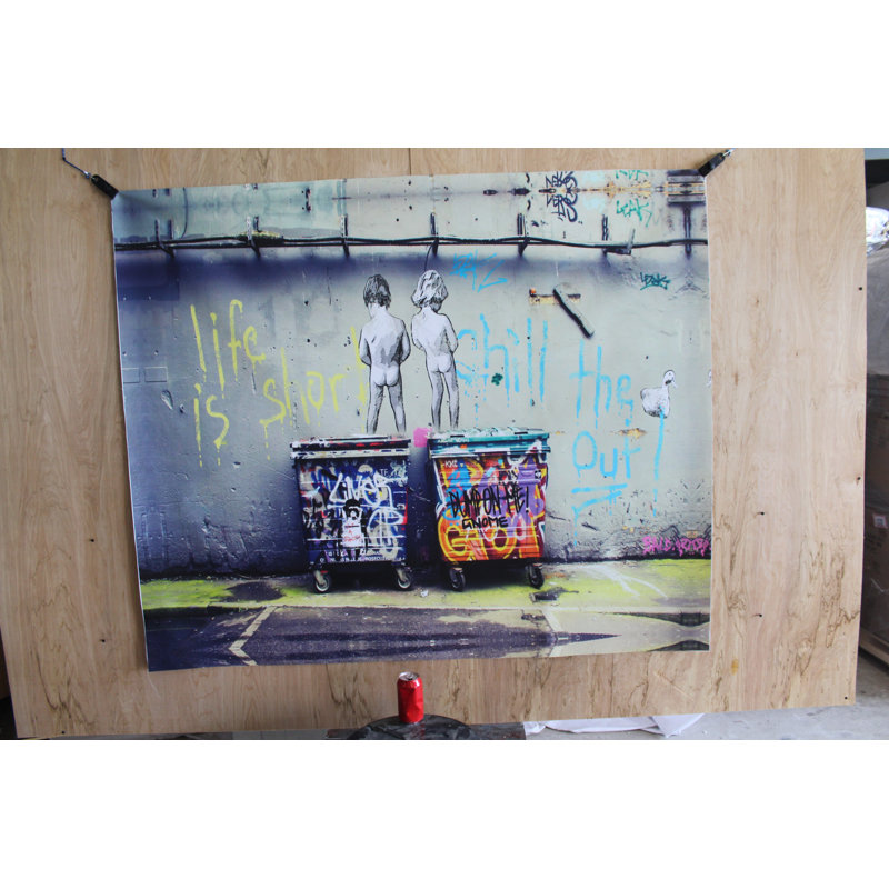 Humorous Life Is Short Graffiti Canvas Art 52 x 62 Inches