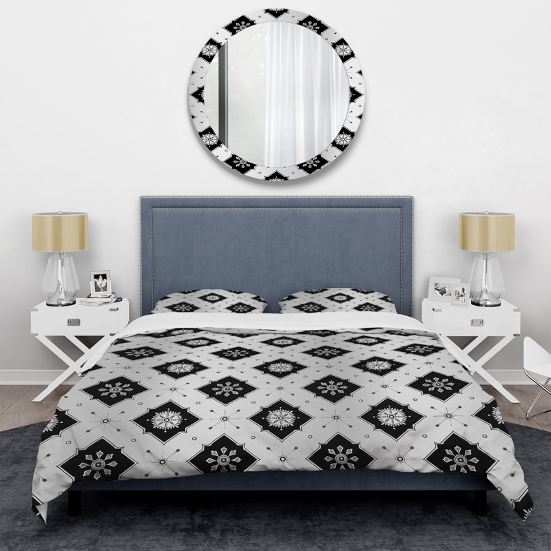Ensemble de housse de couette transitionnel noir et blanc I, Housse de couette très grand et 2 très grandes t
