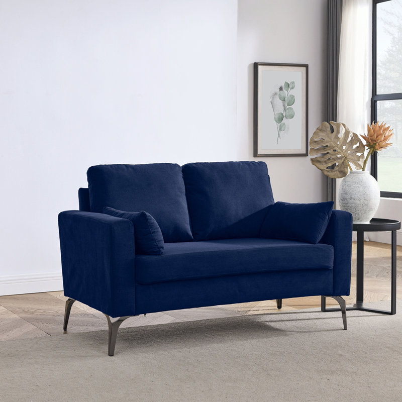 Jeconiah Upholstered 72.83'' Sofa, 33.07"H x 71.25"W x 32.48"D, Orange Corduroy