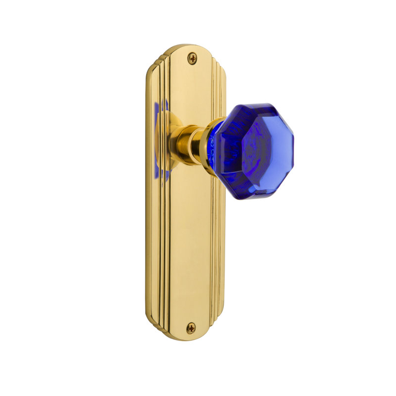 Plaque décorative avec bouton de porte Waldorf Cobalt, Chrome brillant, 2 3/4 po
