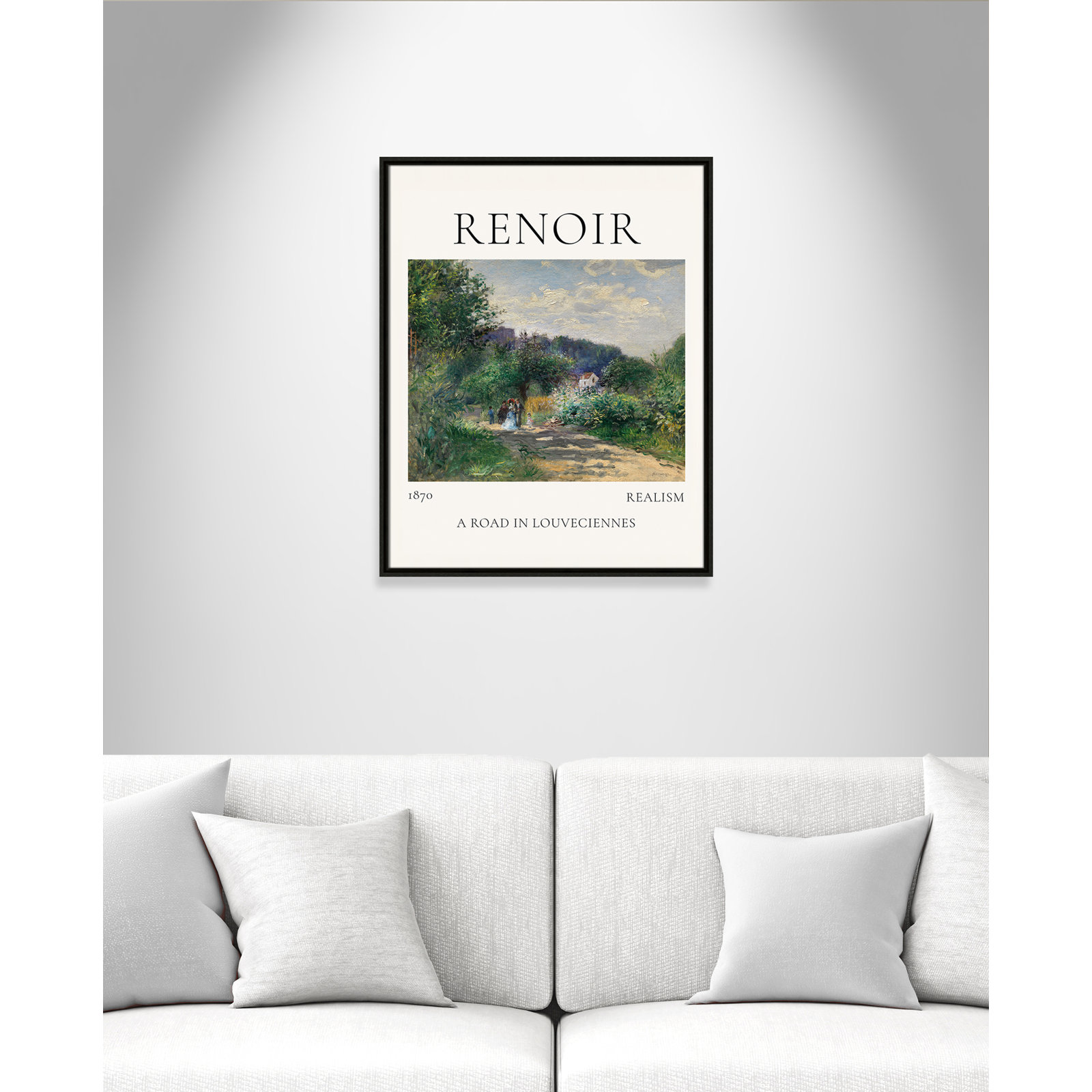Rocchetto "A Road in Louveciennes" Print, Espresso Floater Frame, No, 29.5" H x 23.5" W x 2" D