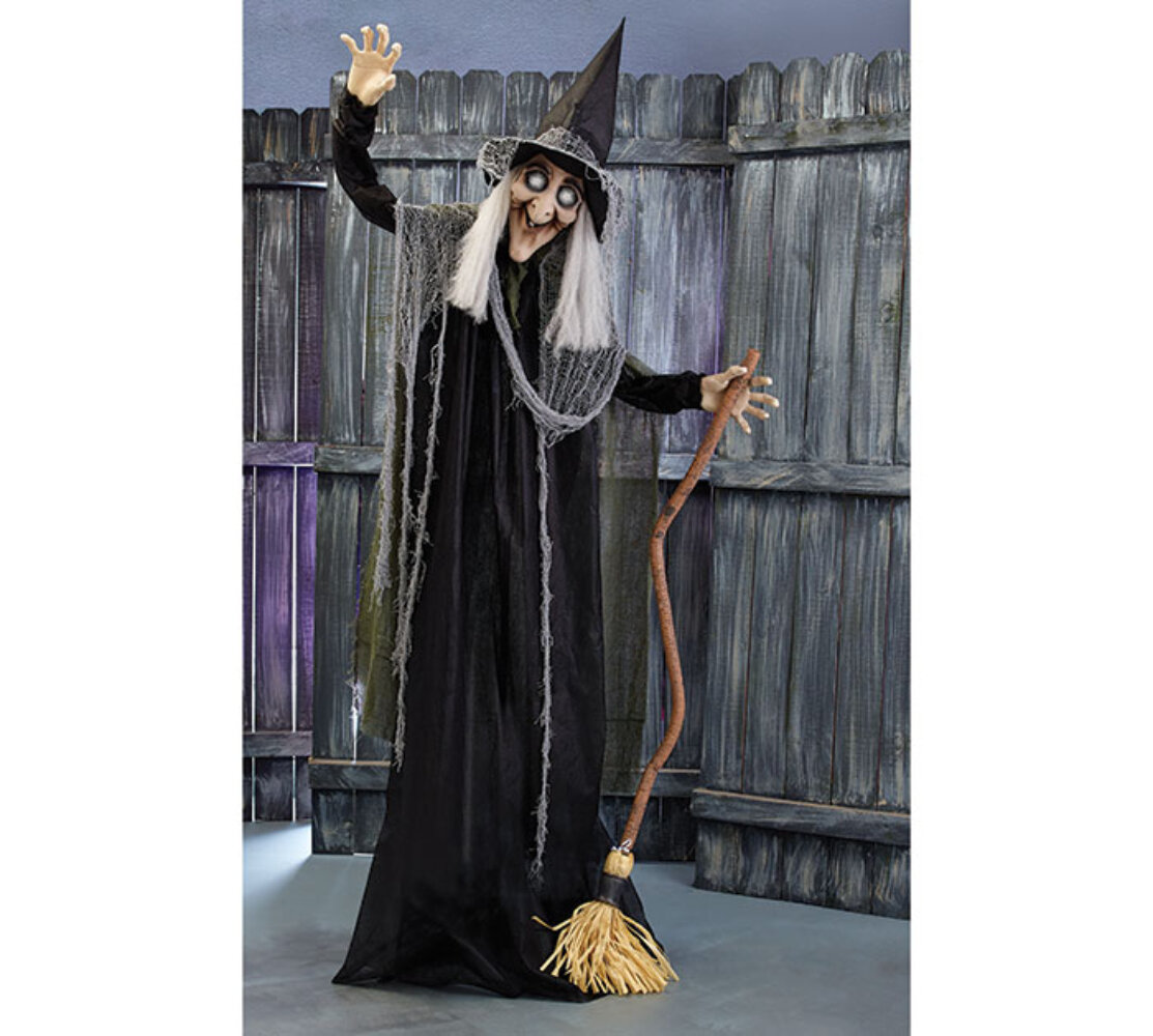 The Holiday Aisle® Decorative Animated Standing Witch Figurine ...