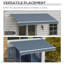 Auvent de patio rétractable avec abat-jour avec poignée à manivelle, tissu résistant à l'eau et aux rayons UV 280G / m² et cadre en aluminium pour terrasse, balcon, cour