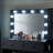 43" W Farmhouse Makeup Vanity With Glass Top , Vanity Desk  With Charging Station, Lights Mirror, 5 Drawers And Stool-2133769325