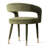 Modern 46" Round Dining Set with 4 Chenille Upholstered Barrel Arm Chairs-2119643240-2119643247