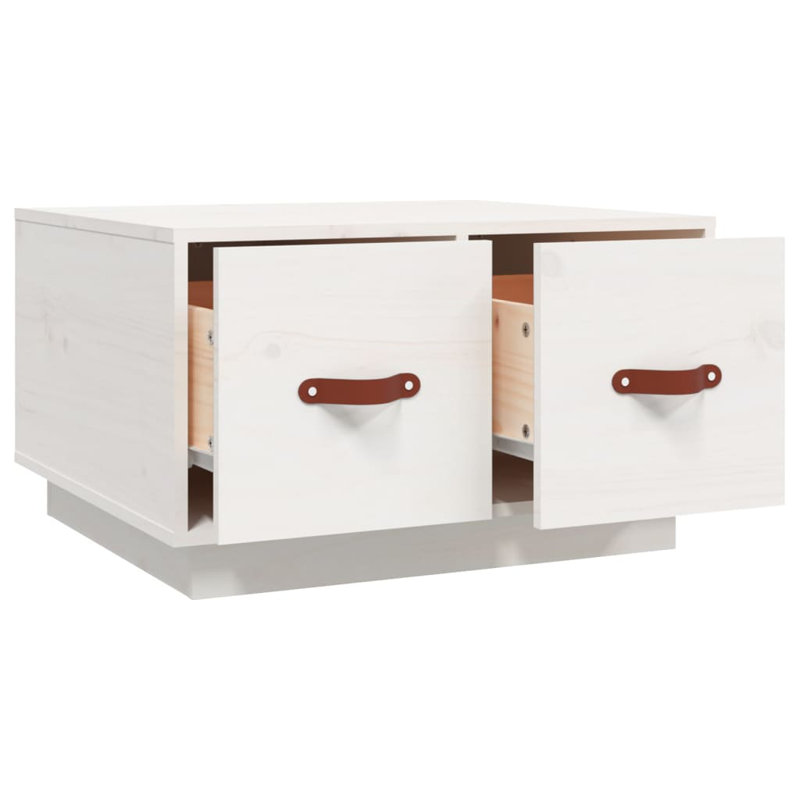 Solid Wood Solid Coffee Table with Storage, White