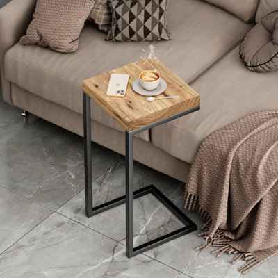 Table d'appoint en forme de C rustique