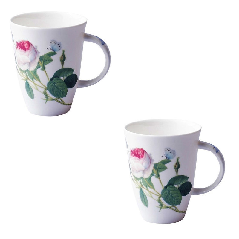 Ensemble de grandes tasses à café en porcelaine tendre 2 pièces Louise