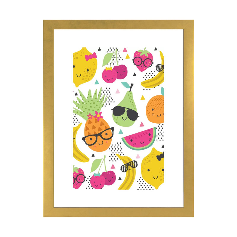 «Sunshine Siesta» par Lisa White boutons - impression d'art graphique, H 32 po x l 24 po x P 1 po, Papier encadré doré, Blanc