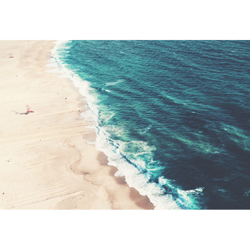 Plage de nazare - impression, H 20 po x l 30 po, Non, Cadre flottant noir