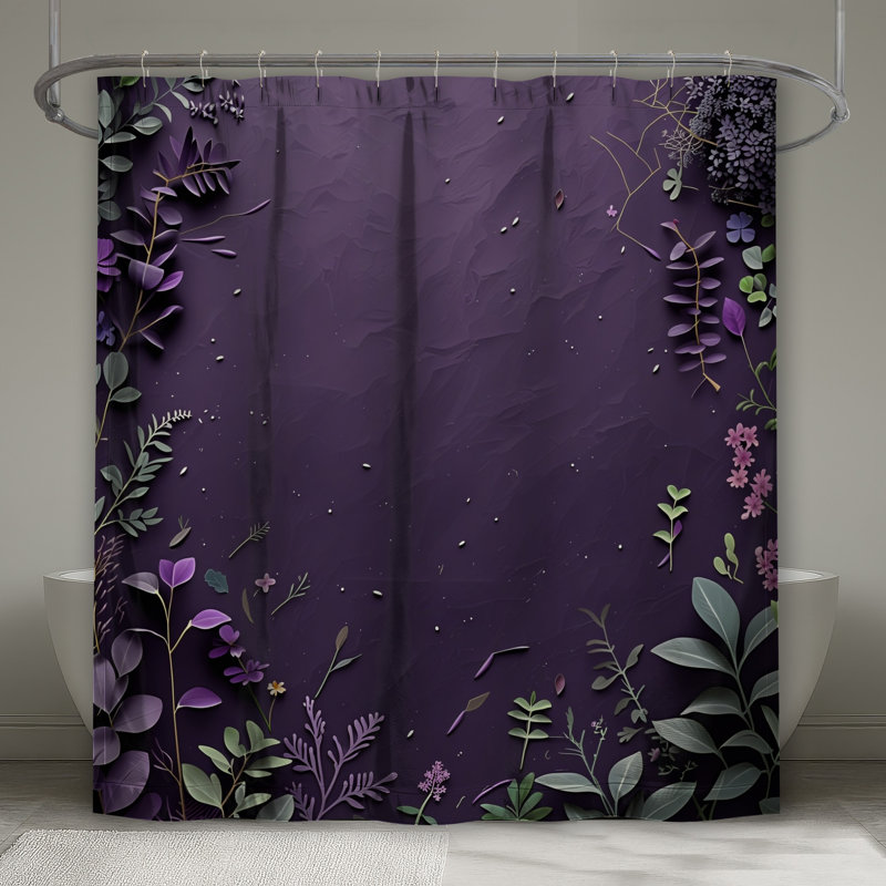Rideau de douche floral - Boho bohémien, L 70 po x H 84 po