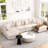 142.8" Modular Sectional Sofa 6 Piece Chenille Deep Seat Cloud Corner Couch With Reversible Ottomans & Pillows-339952822
