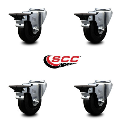 Phenolic Wheel Swivel Bolt Hole Set with Posi Lock Brakes
