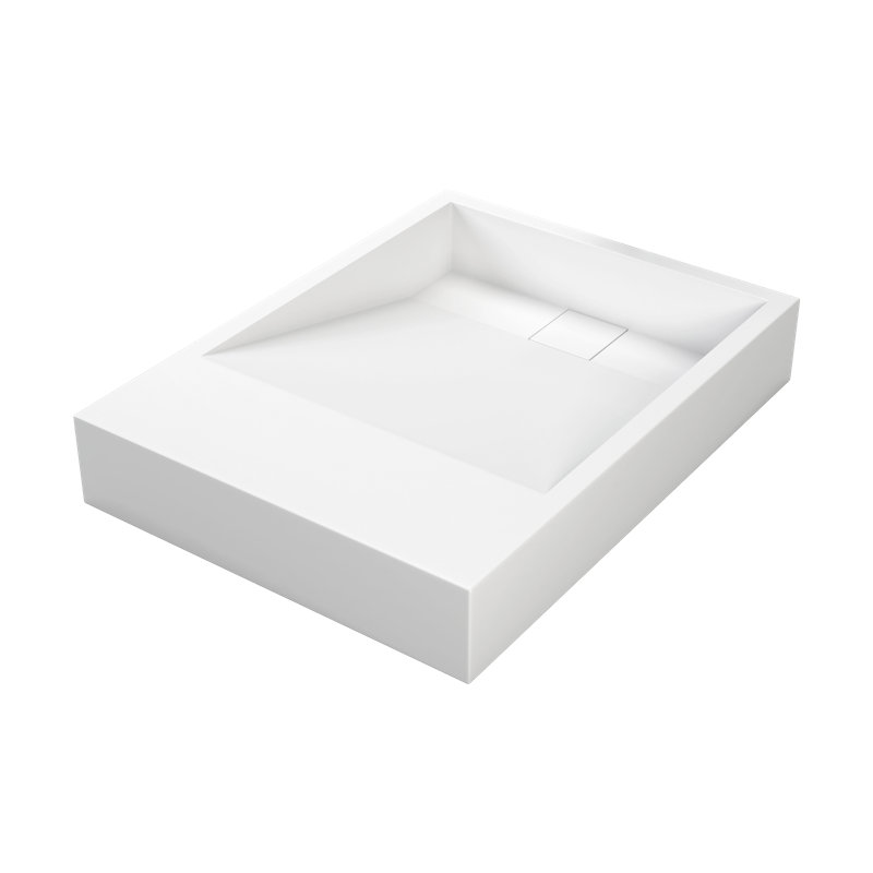 Lavabo de salle de bain à surface solide blanc matte 24 po Cantrio ST-24184 SolidTech