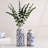 7.9 Inch 2Pcs Rustic Blue And White Ceramic Vase Set