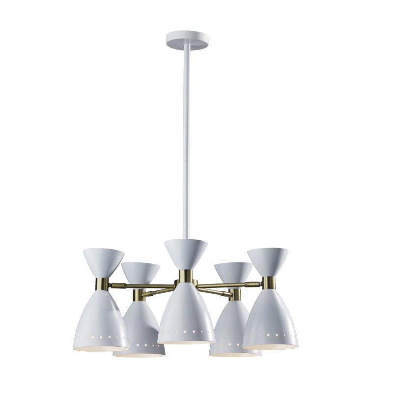 Bimini Iron 5-Light Chandelier, Blanc