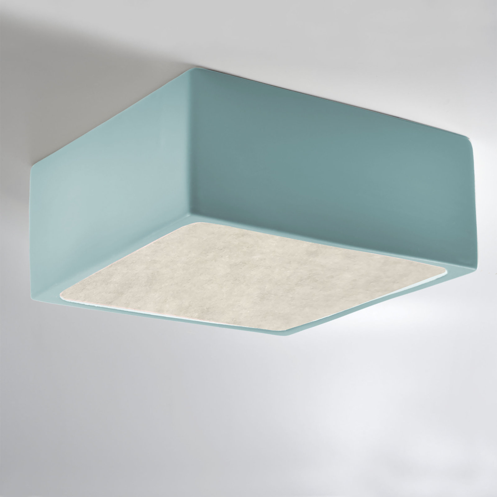 Leni LED Ceramic Square Outdoor Flush Mount, Reflecting Pool