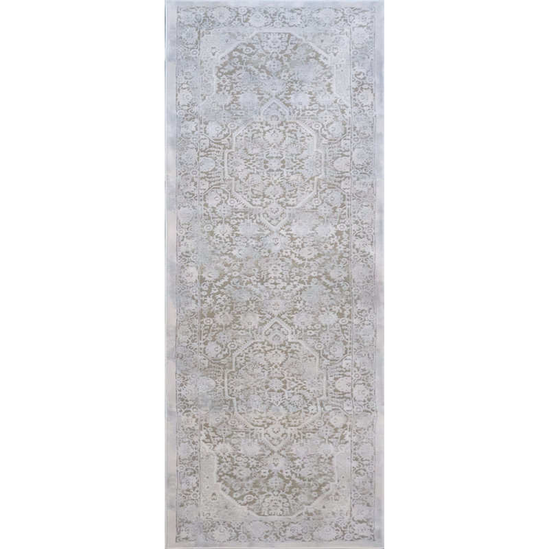Marissa Collection Beige Abstract Transitional Area Rug, Runner 2'6" x 7'7"