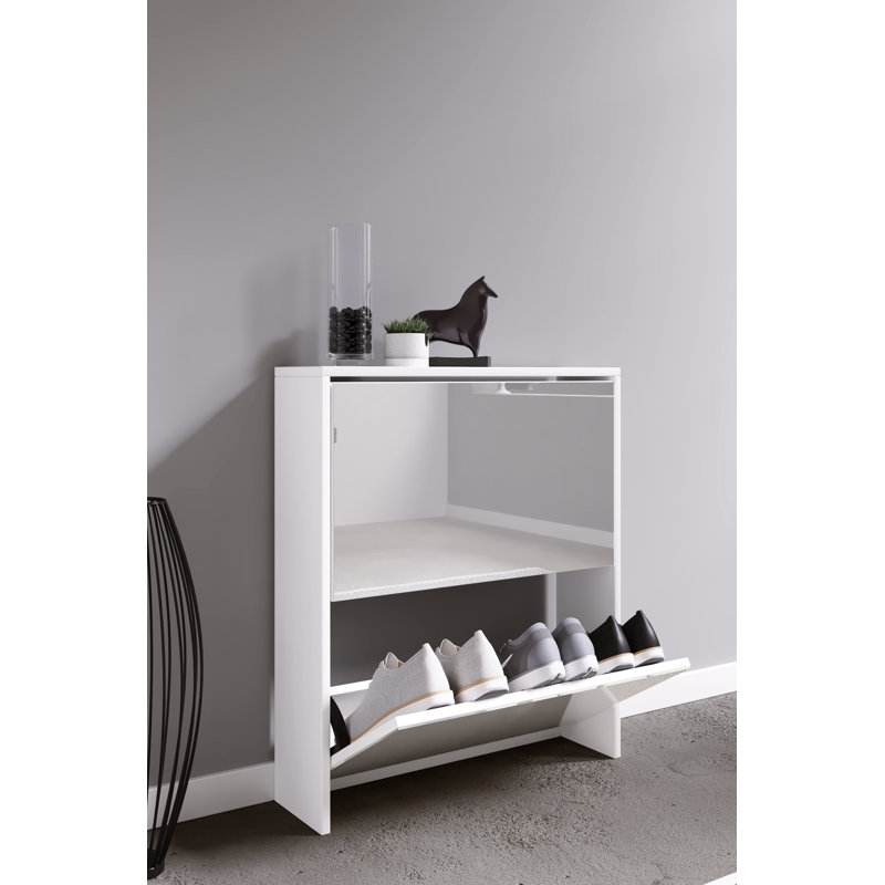 6 Pair Shoe Storage Cabinet, White
