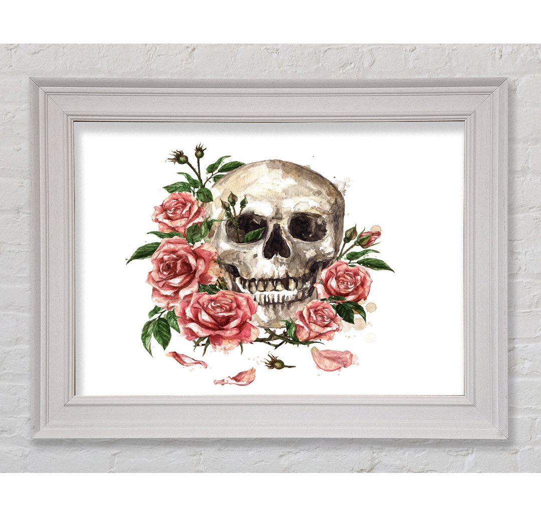 The Floral Skull Gerahmter Druck