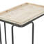 Table d'appoint latérale blanche en bois perlé de style C avec base en métal noir