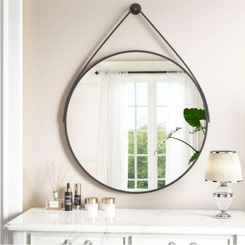 Hathorne Metal Flat Wall Mirror, 24" H x 24" W
