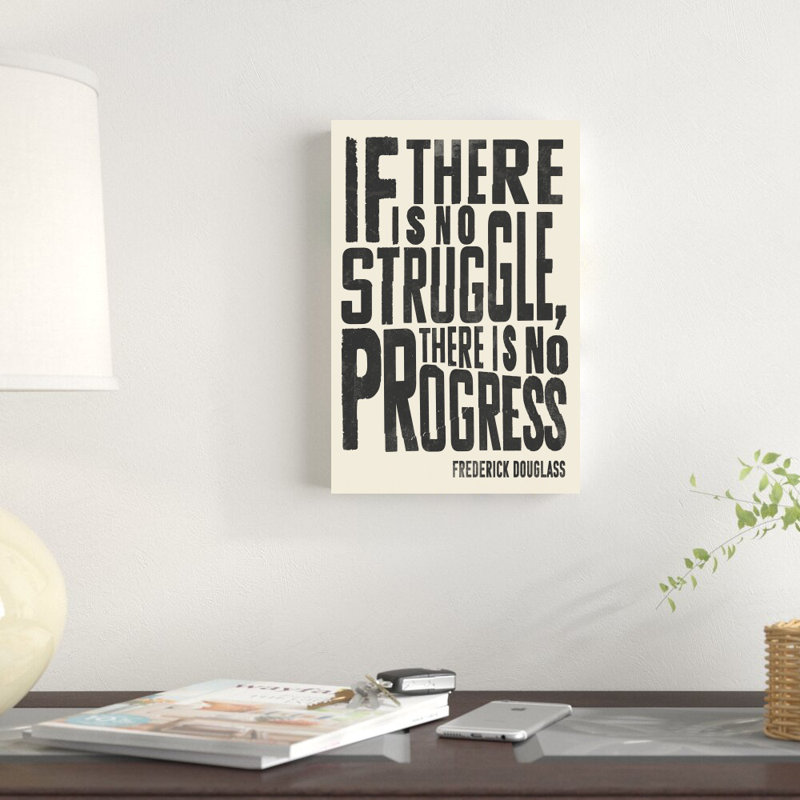 Citation de Frederick Douglass I, H 12 po x l 8 po x P 1,25 po, Impression avec cadre érable, Blanc