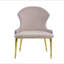 Ensemble de 2 chaises d'appoint en tissu et finition dorée