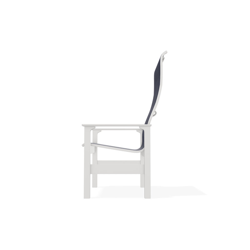 Leeward Polymer Outdoor Lounge Chair, Snow, Collect Indigo