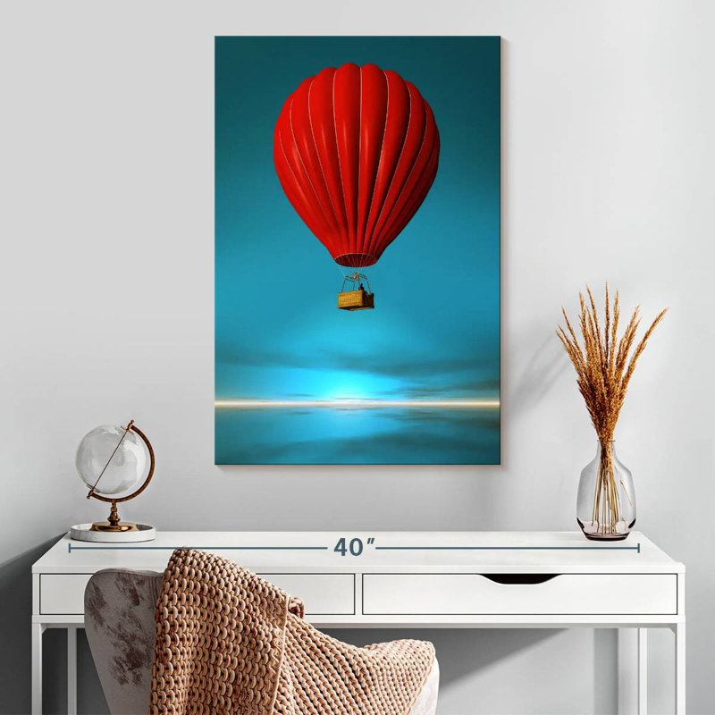 Montgolfière rouge Mehar, H 30 po x l 20 po
