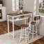Ensemble de table de bar 3 pièces, table de bar et chaises, ensemble de 2 avec structure en métal et support de rangement, table de hauteur de comptoir moderne avec 2 tabourets pour la cuisine, la salle à manger et le salon-1994659696-1994659702