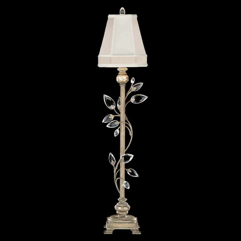 Crystal Laurel Buffet Table Lamp, Silver / Pewter