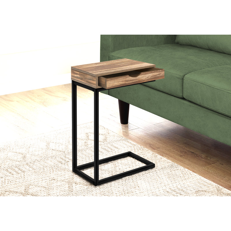 Table de bout Marybeth, Noir, Marron clair, H 24,5 po x l 15,75 po x P 10,25 po