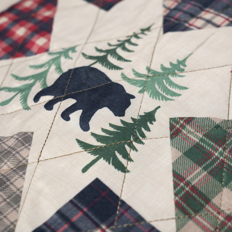 Donna Sharp Forest Point 3PC Rustic Queen Quilt Set, Queen Quilt + 2 Shams
