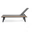 Chaise longue en métal avec dossier réglable et table d'appoint en bois