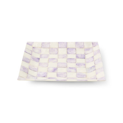 Violet Check Capiz Catchall Tray
