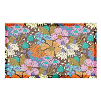 Non-Slip Floral Doormat