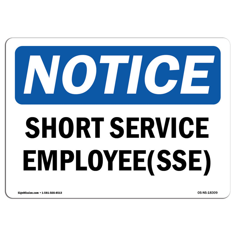 Enseigne courte pour employé de service, H 18 po x l 24 po x P 0,1 po